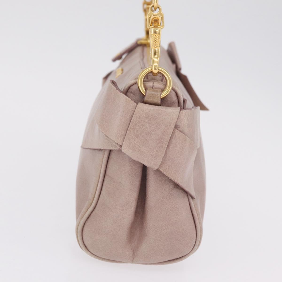 Miu Miu Shoulder Bag Vitellolux Pink Gold Auth 210245A