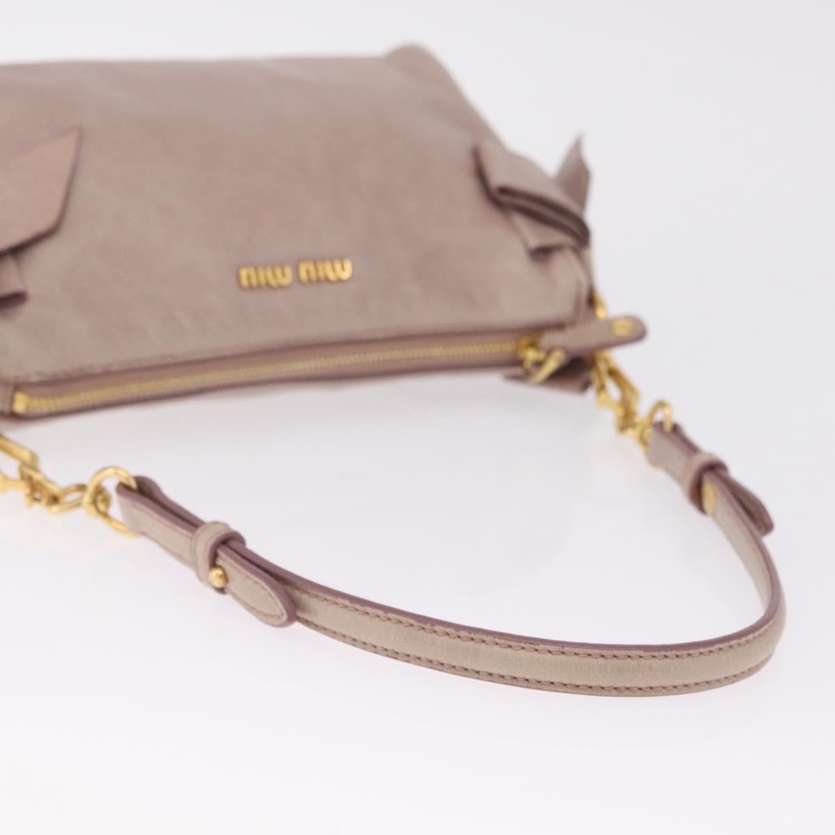 Miu Miu Shoulder Bag Vitellolux Pink Gold Auth 210245A