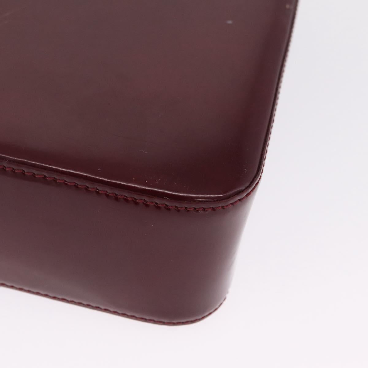 Cartier PANTHERE Shoulder Bag Leather Bordeaux Silver Auth 210248A