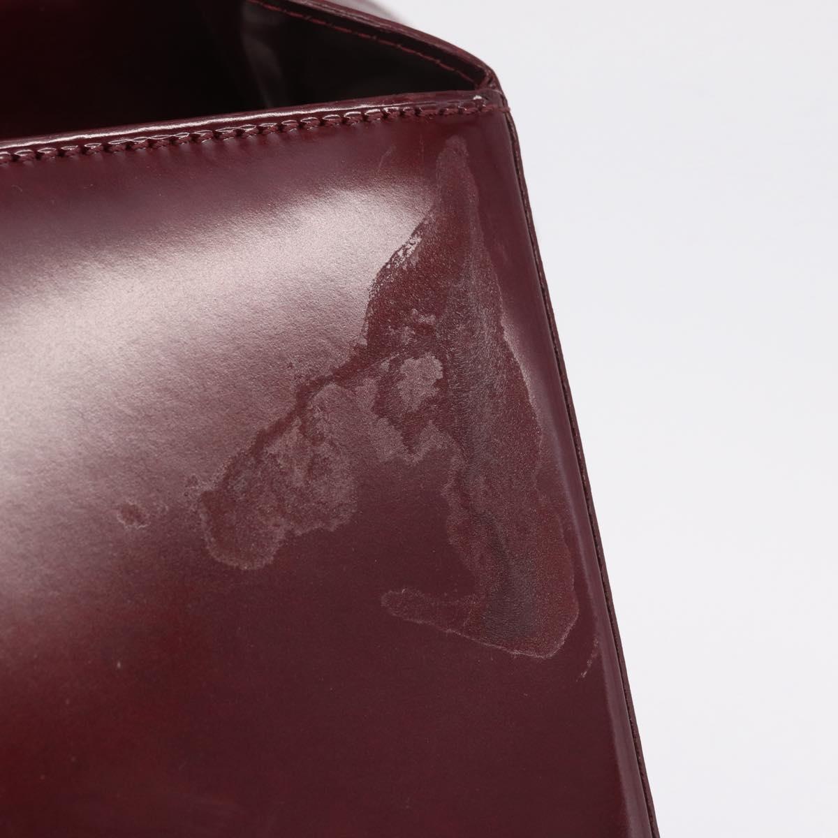 Cartier PANTHERE Shoulder Bag Leather Bordeaux Silver Auth 210248A