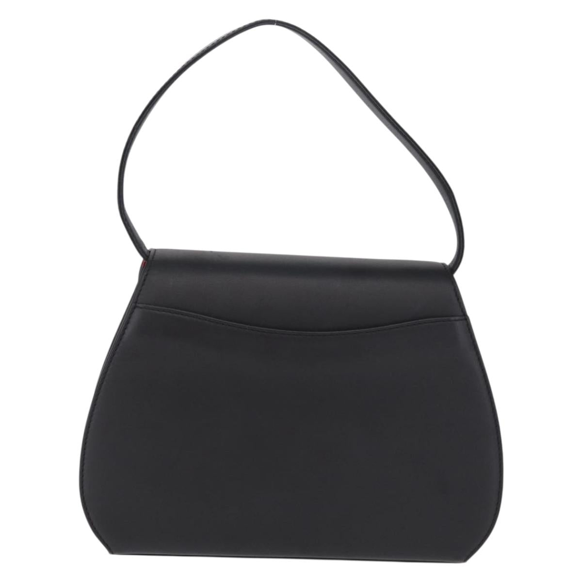 Cartier PANTHERE Shoulder Bag Leather Black Gold Auth 210249A