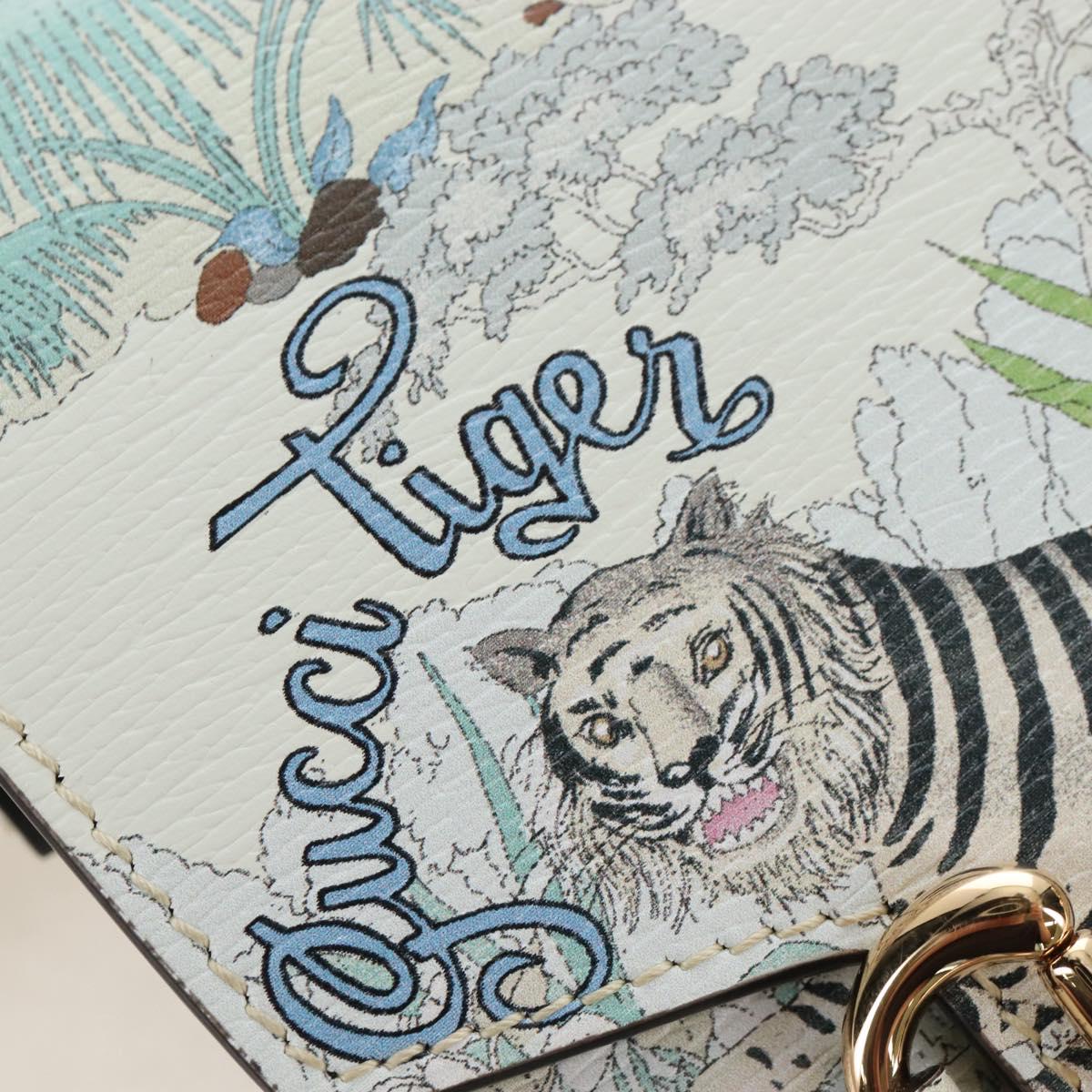GUCCI Horsebit Tiger Bag Leather Multicolor Gold 625615 2149 Auth 210252SM