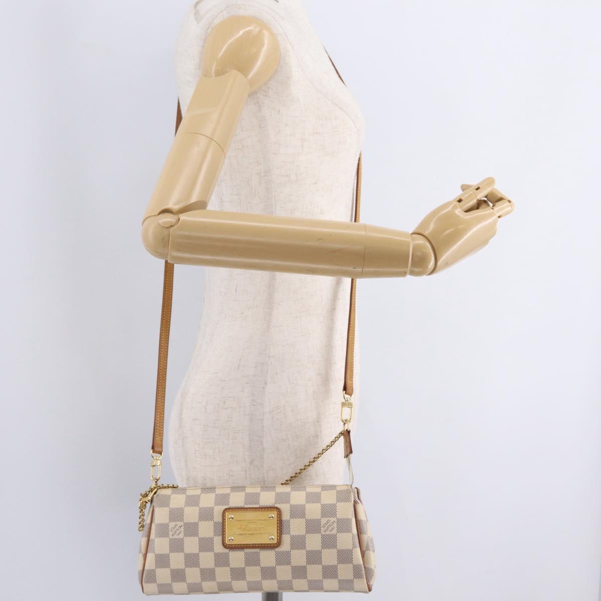 LOUIS VUITTON Damier Azur Eva Shoulder Bag 2way N55214 LV Auth 210254A
