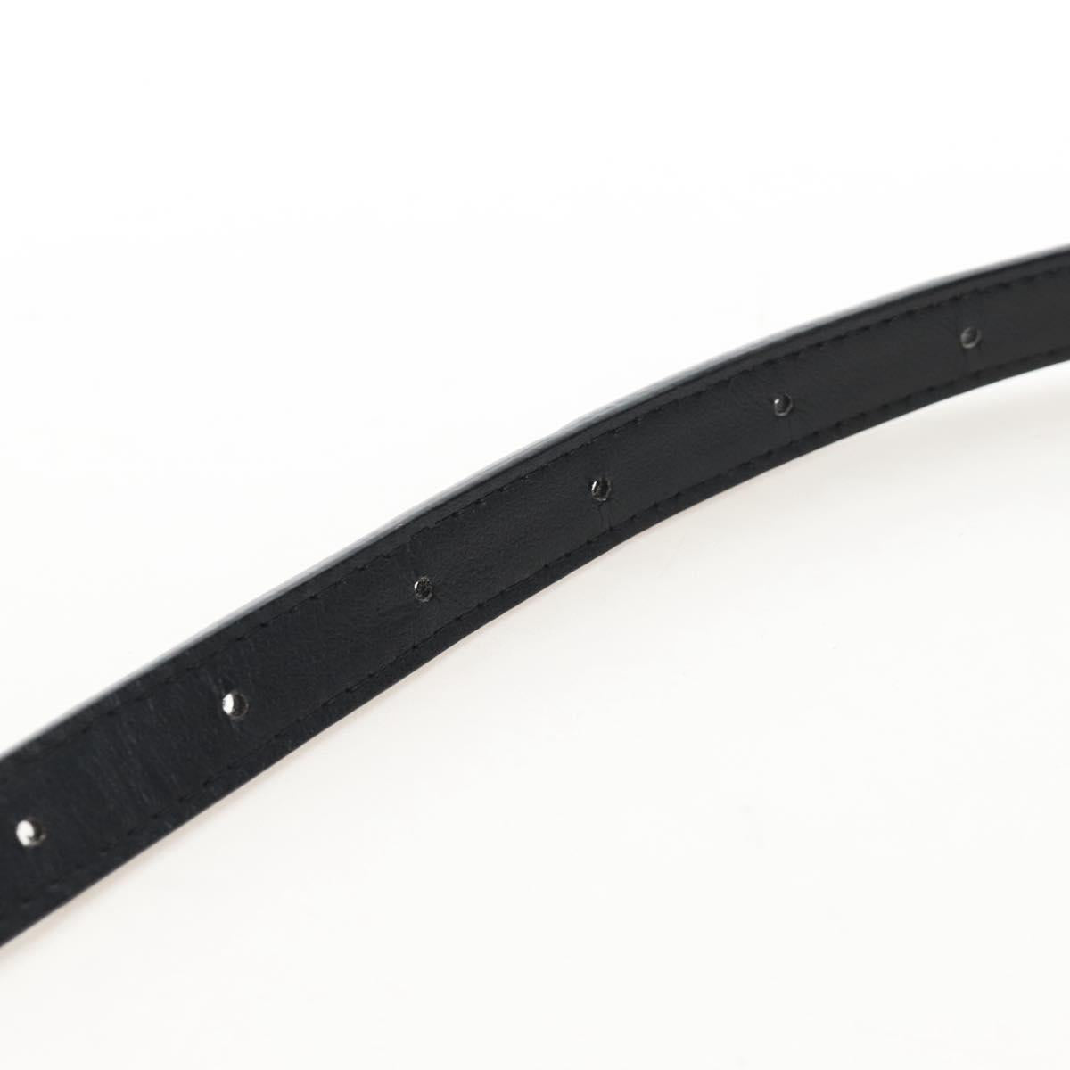 CHANEL Belt Bag Patent Leather Black Silver CC Auth 210255SM
