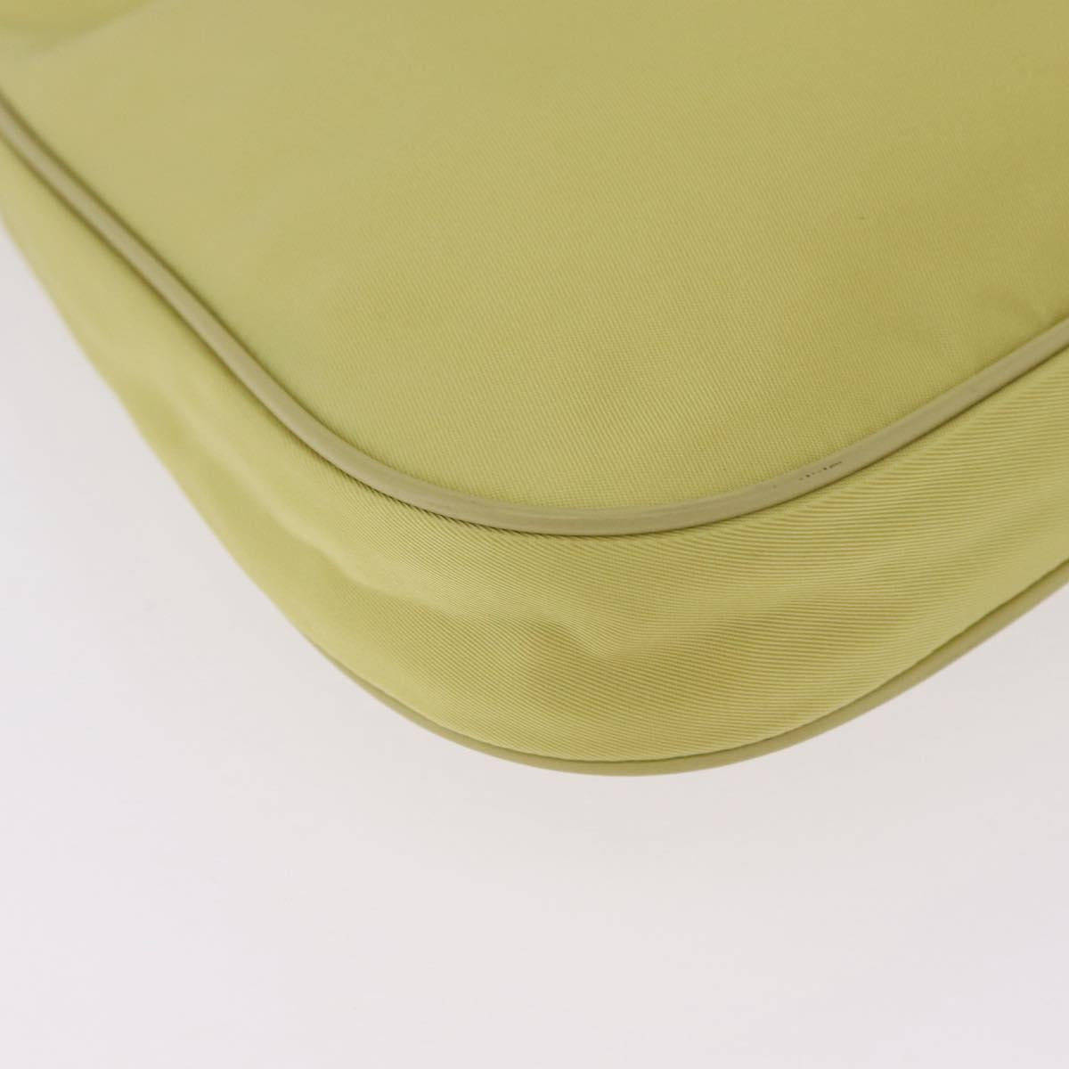 PRADA Chain Shoulder Bag Nylon Yellow Gold Auth 210258V