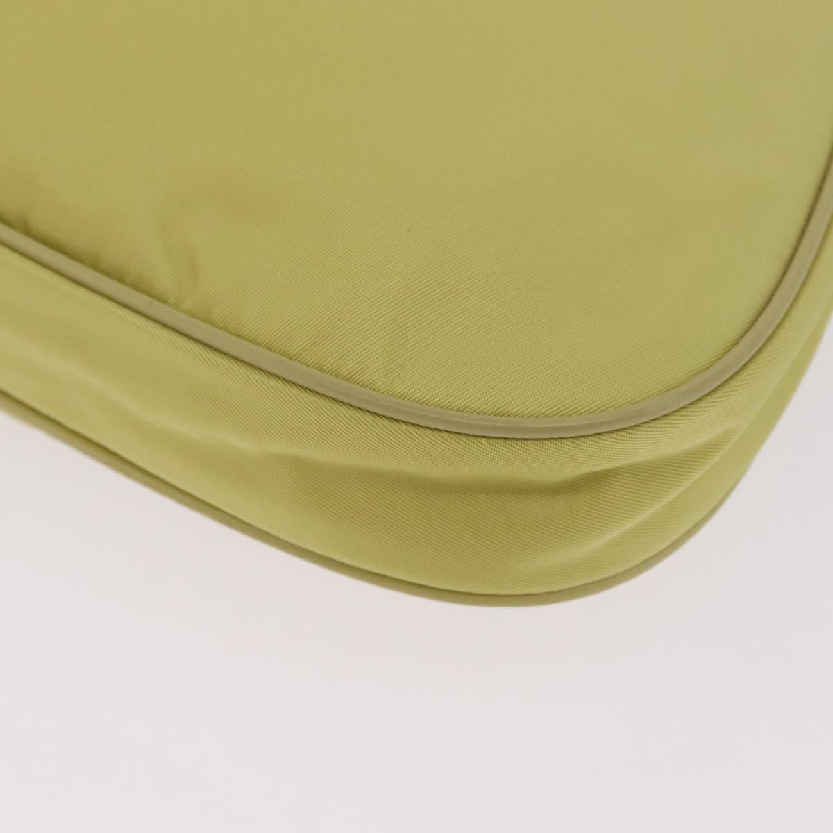 PRADA Chain Shoulder Bag Nylon Yellow Gold Auth 210258V