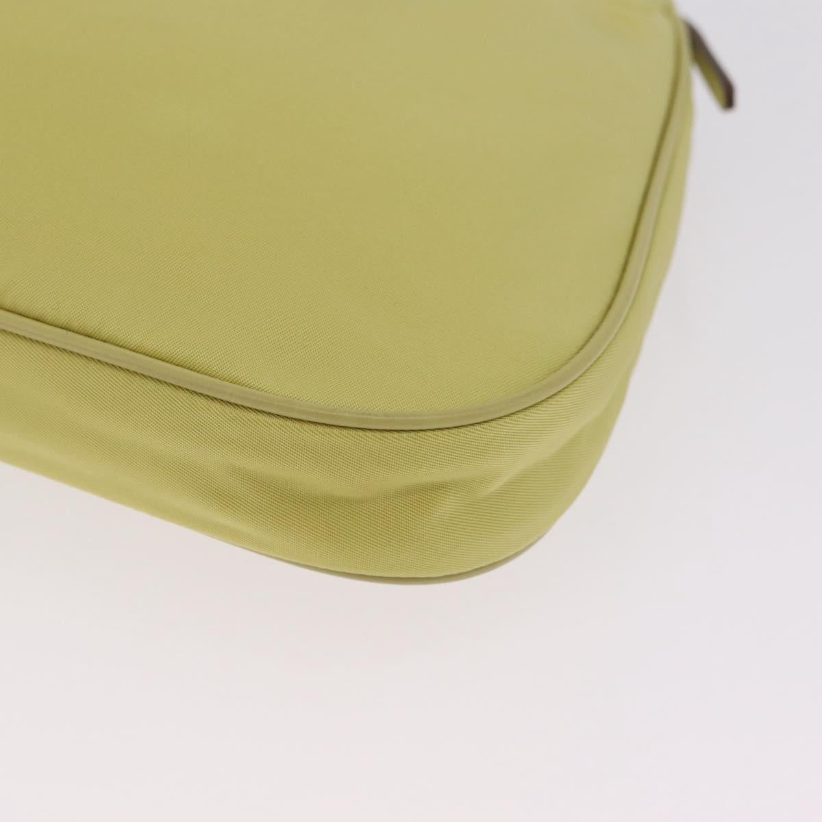 PRADA Chain Shoulder Bag Nylon Yellow Gold Auth 210258V