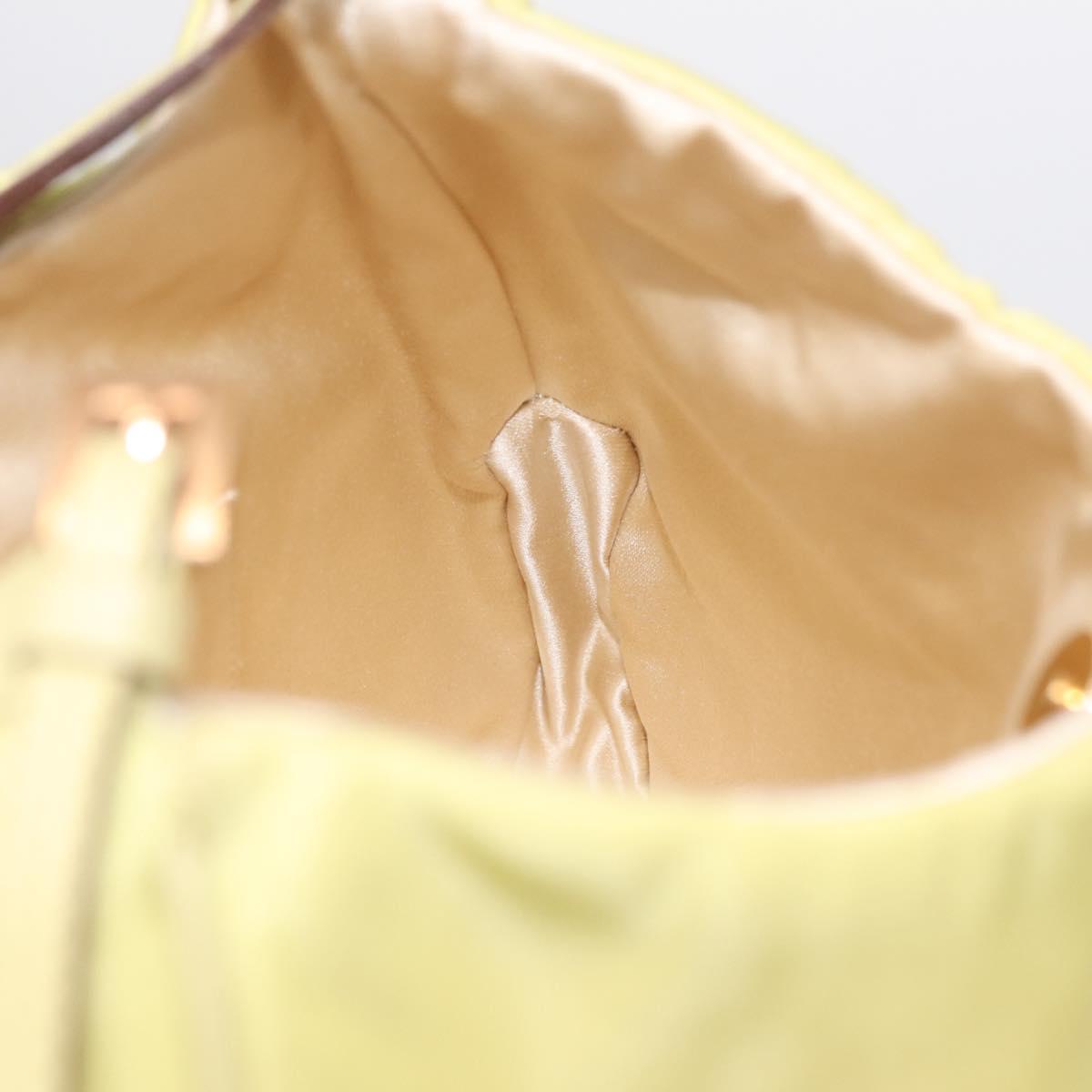PRADA Chain Shoulder Bag Nylon Yellow Gold Auth 210258V