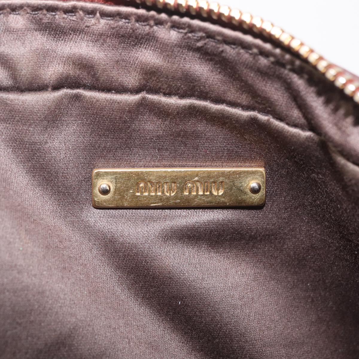 Miu Miu Chain Shoulder Bag Leather Brown Gold Auth 210262A