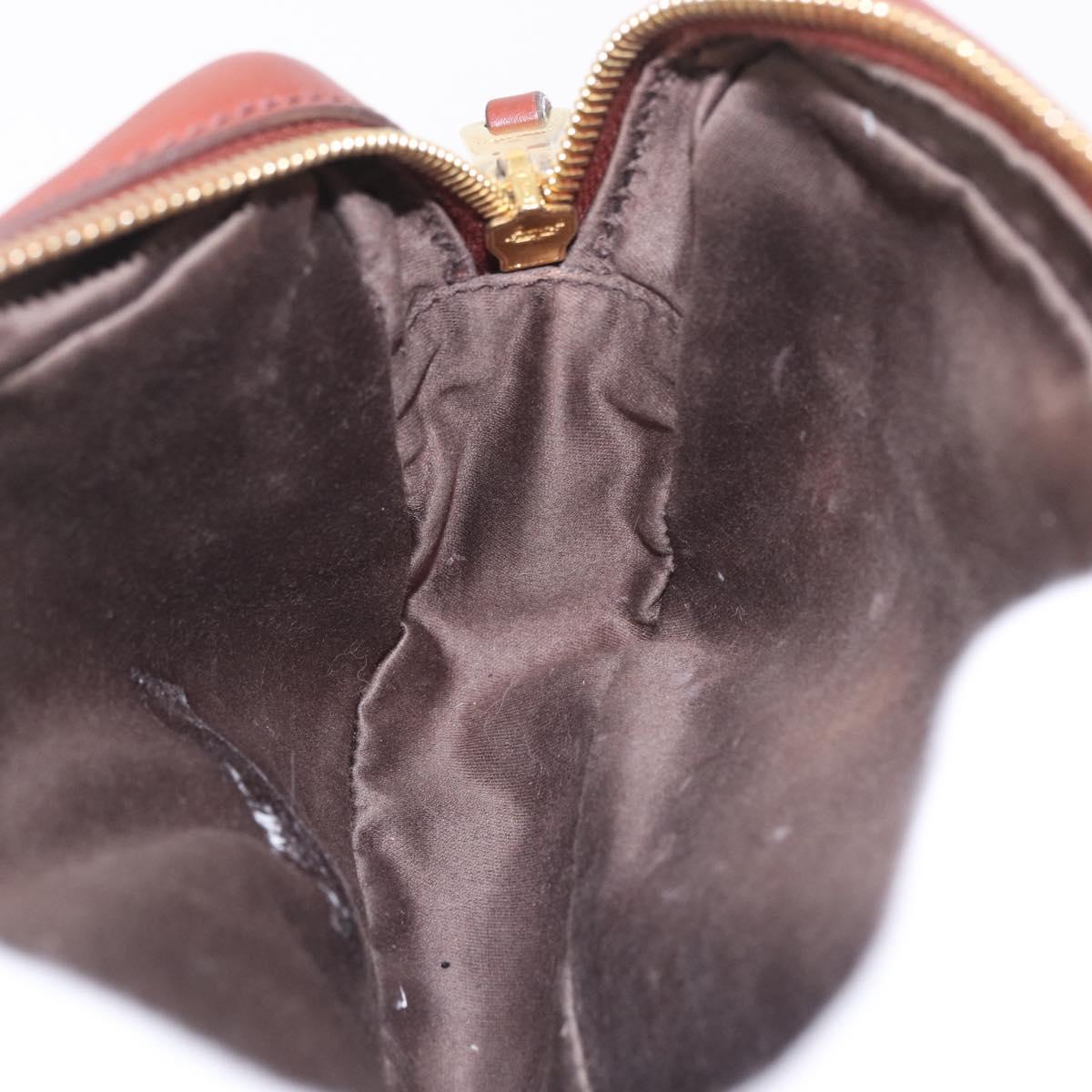 Miu Miu Chain Shoulder Bag Leather Brown Gold Auth 210262A