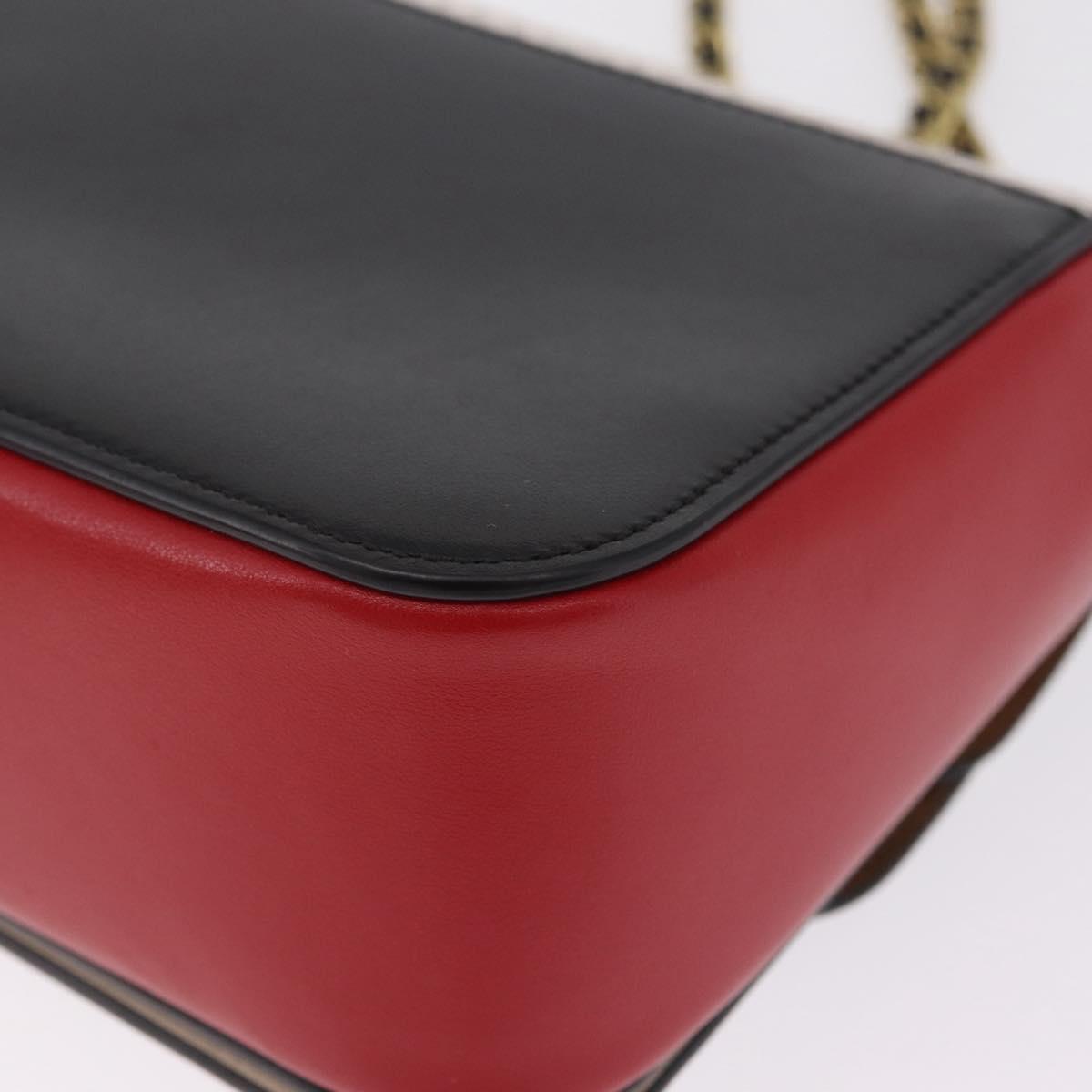 Coach Mickey Chain Shoulder Bag Leather Red Gold Auth 210264V