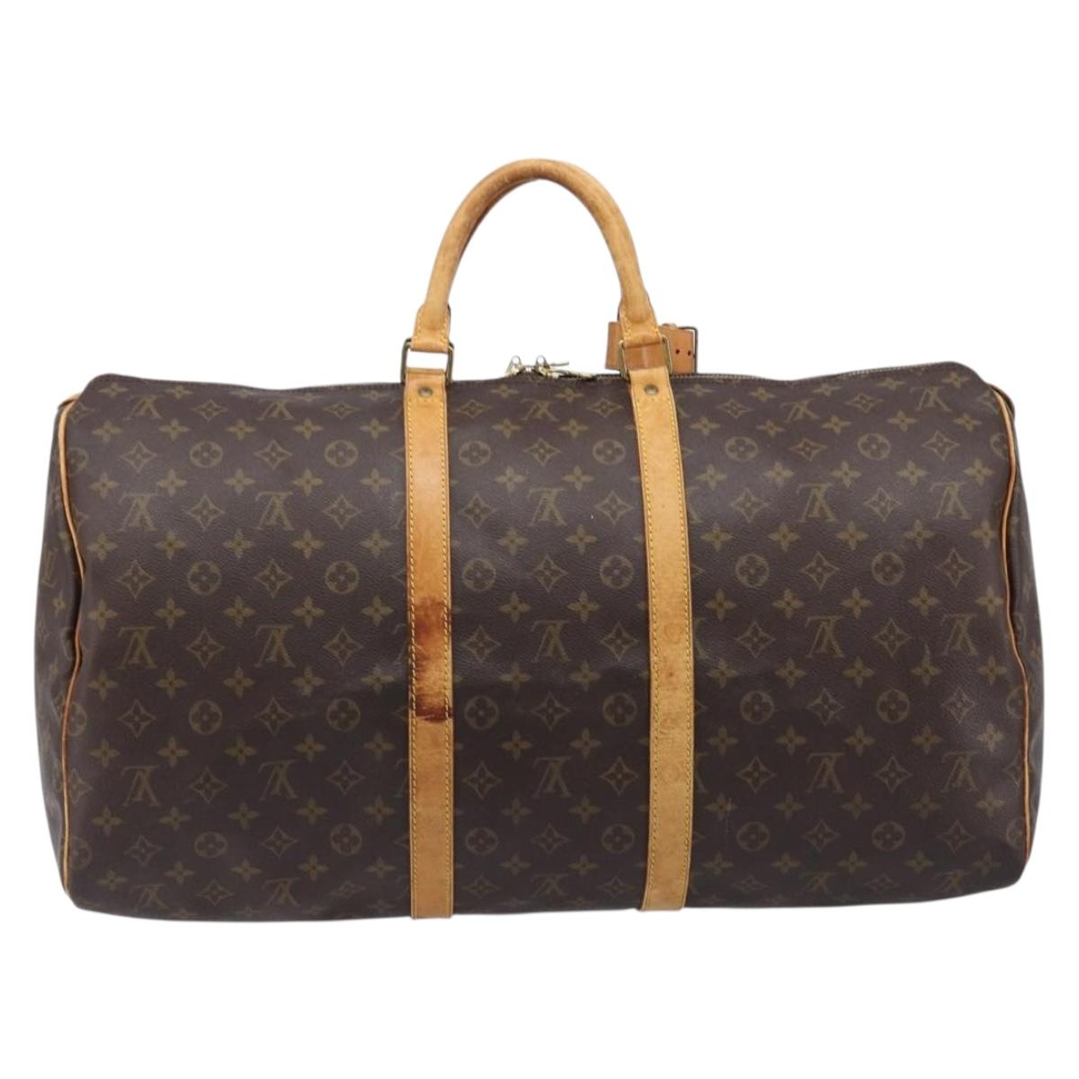 LOUIS VUITTON Monogram Keepall 60 Boston Bag M41422 LV Auth 210276