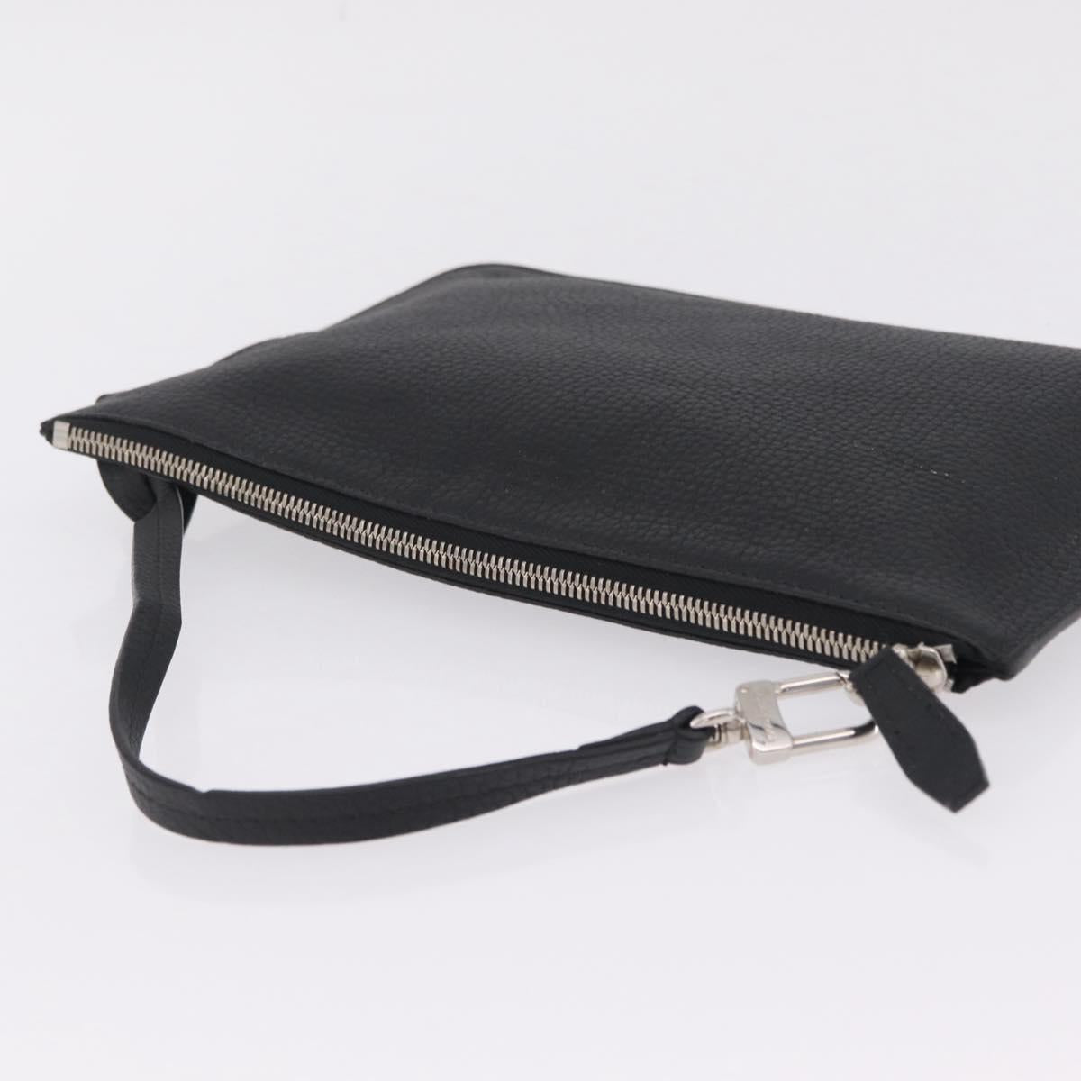 LOUIS VUITTON Cabalite Pouch Leather Black Silver LV Auth 210280A