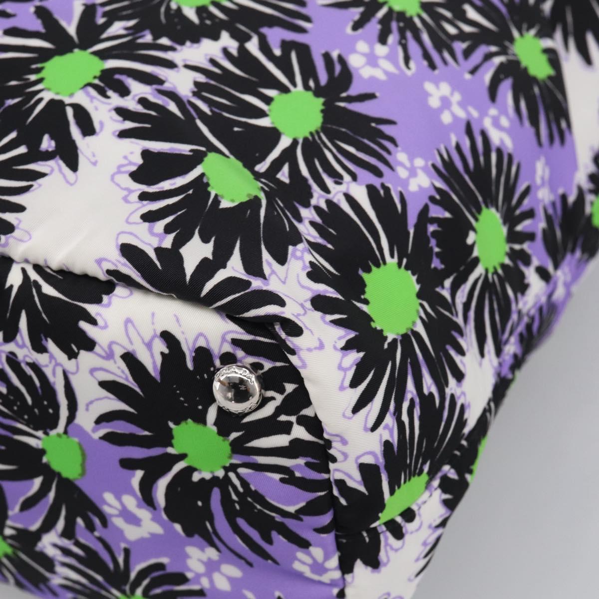 PRADA Tote Bag Nylon 2way Purple Silver Auth 210285A