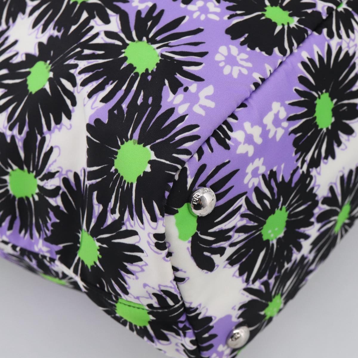 PRADA Tote Bag Nylon 2way Purple Silver Auth 210285A