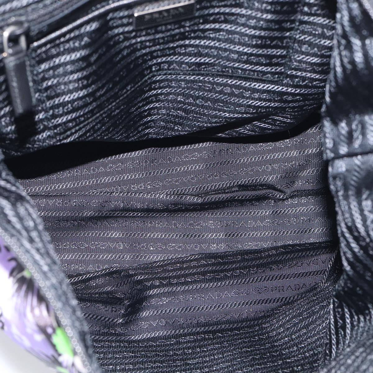 PRADA Tote Bag Nylon 2way Purple Silver Auth 210285A