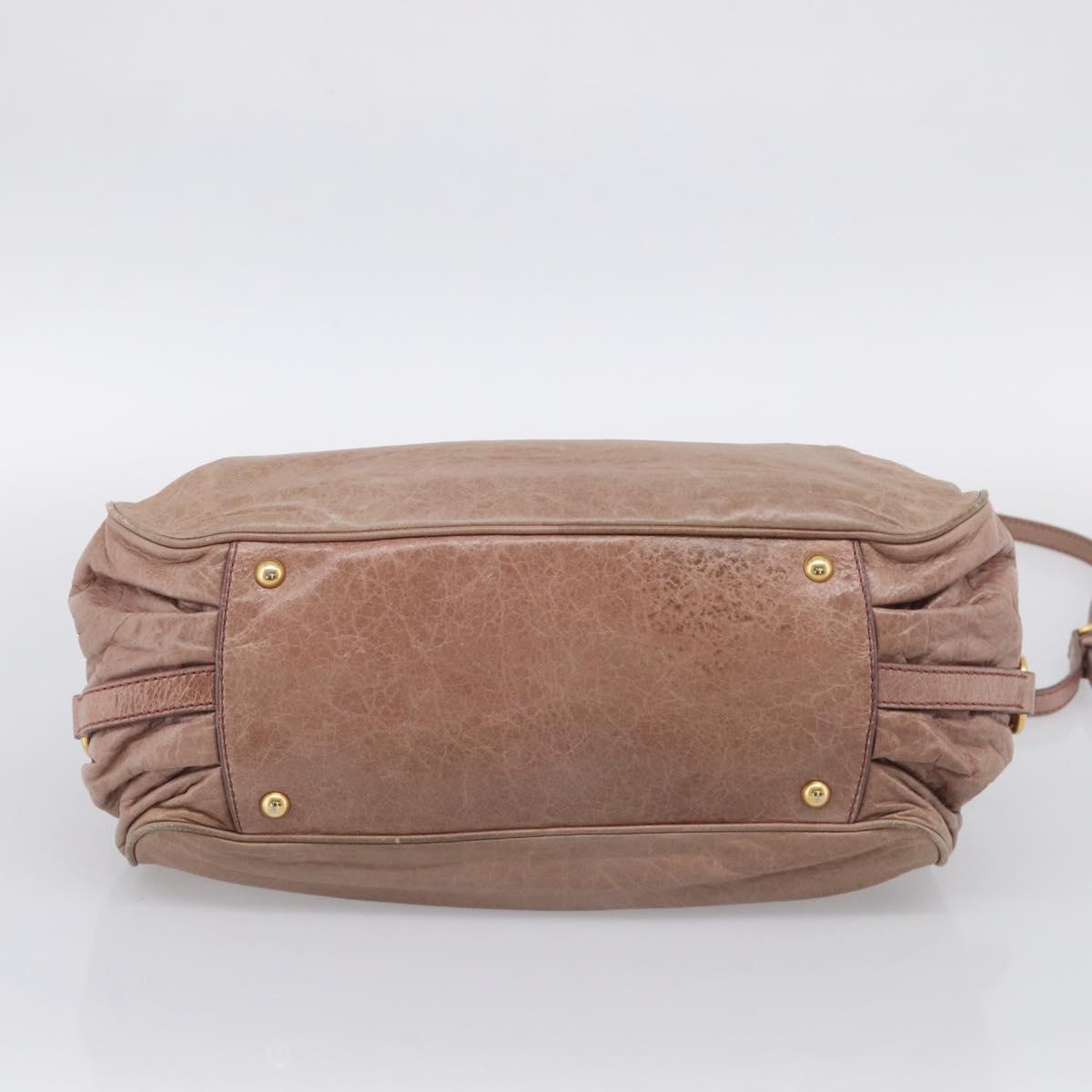 Miu Miu Matelasse Hand Bag Vitellolux 2way Pink Gold Auth 210286A
