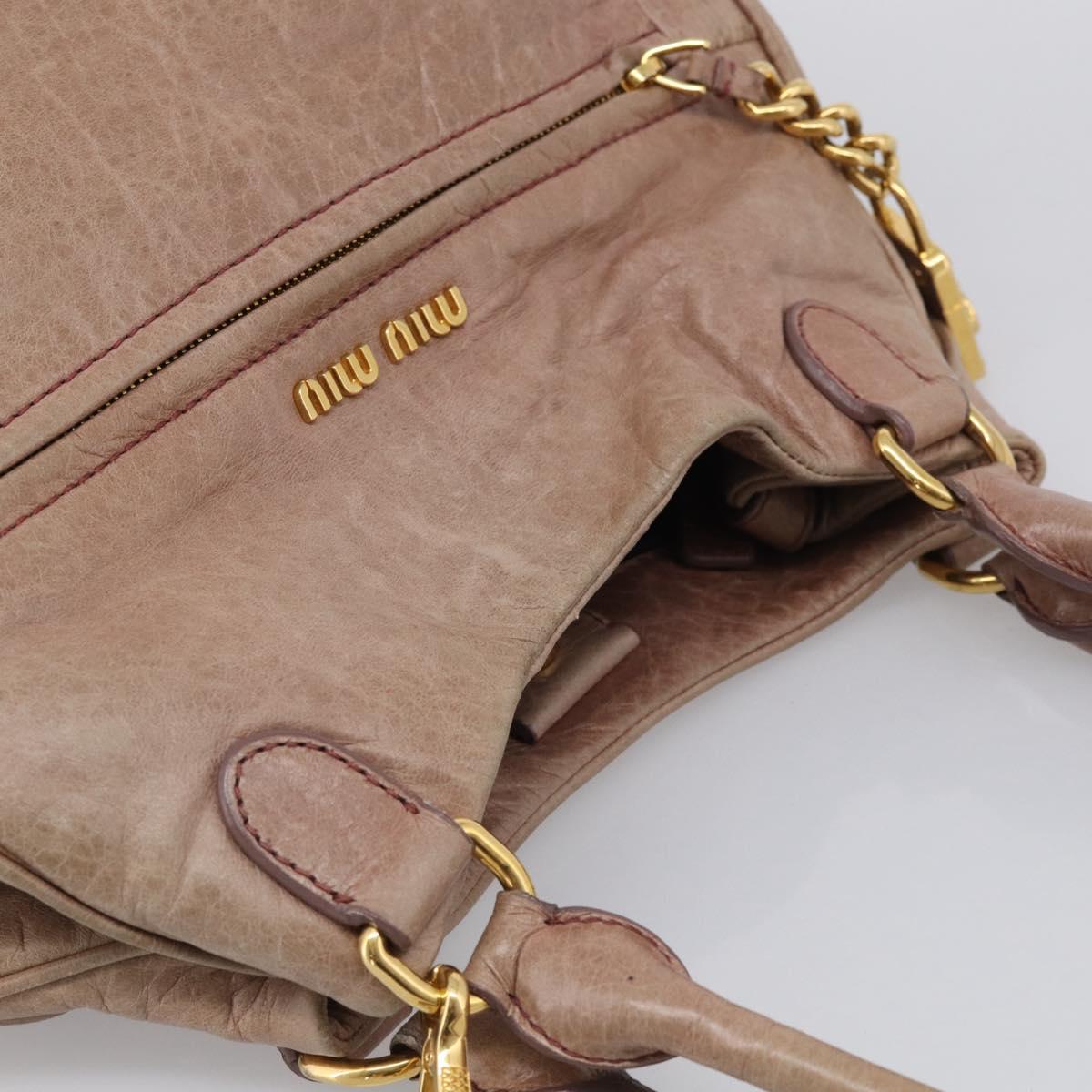 Miu Miu Matelasse Hand Bag Vitellolux 2way Pink Gold Auth 210286A