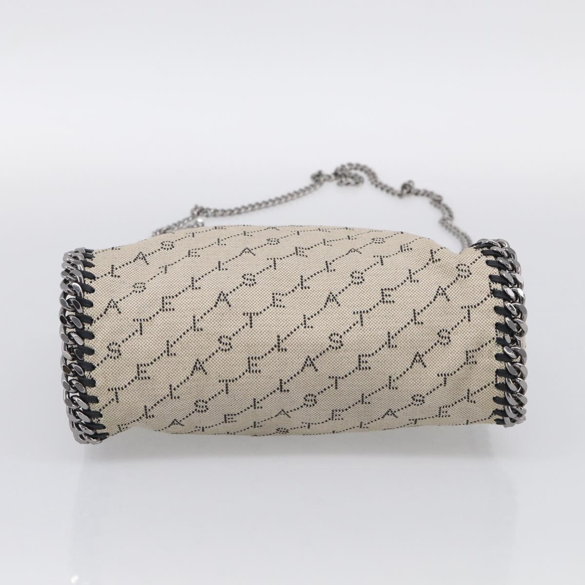 Stella McCartney Chain Falabella Bag Canvas Beige Silver 371223 Auth 210289A