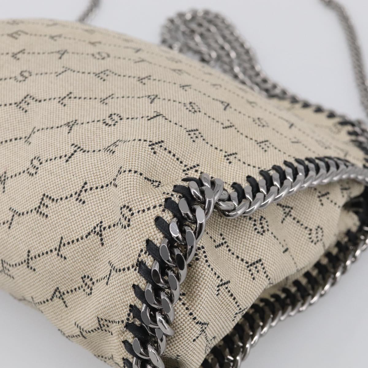 Stella McCartney Chain Falabella Bag Canvas Beige Silver 371223 Auth 210289A