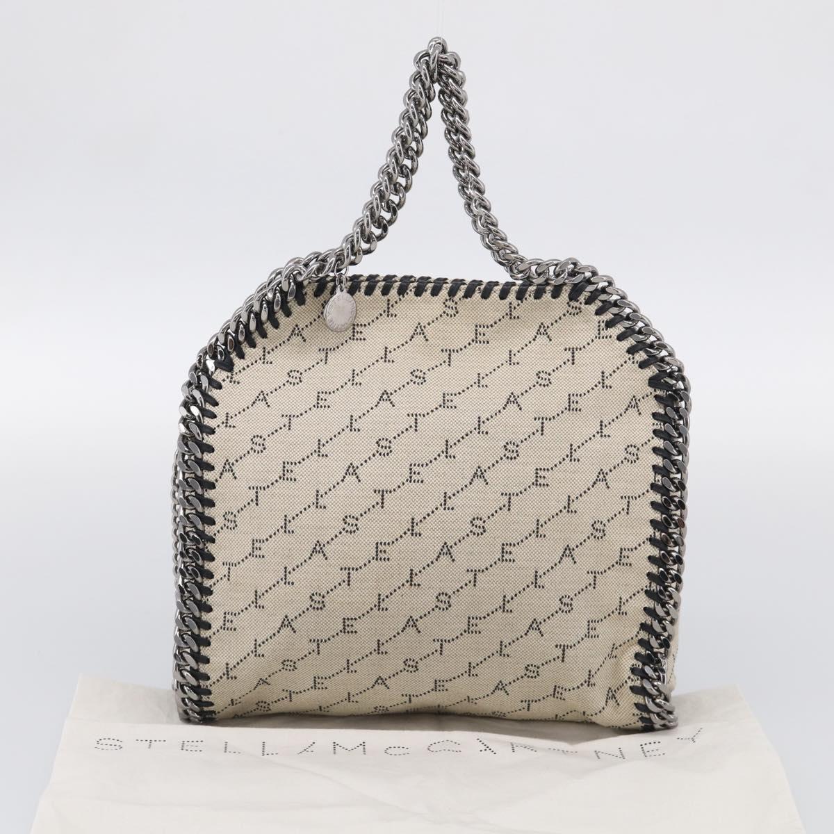 Stella McCartney Chain Falabella Bag Canvas Beige Silver 371223 Auth 210289A