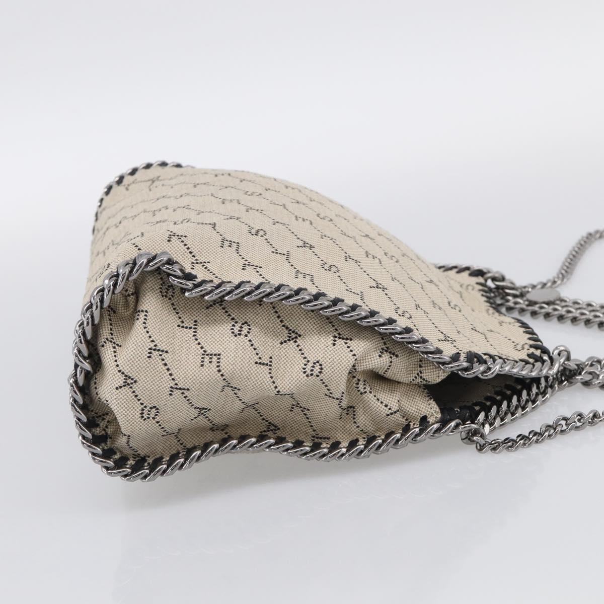 Stella McCartney Chain Falabella Bag Canvas Beige Silver 371223 Auth 210289A