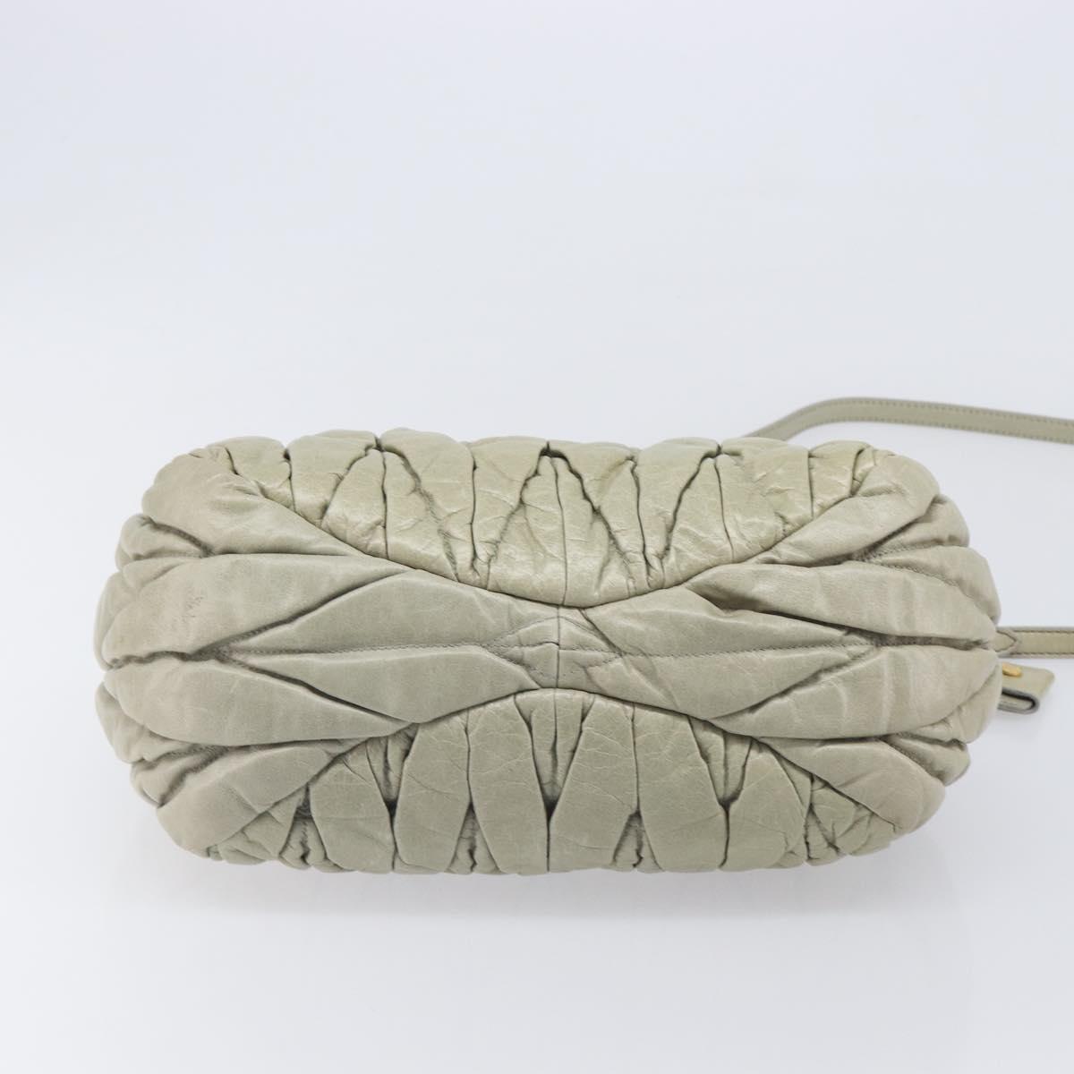 Miu Miu Matelasse Hand Bag Vitellolux 2way Beige Gold Auth 210290A