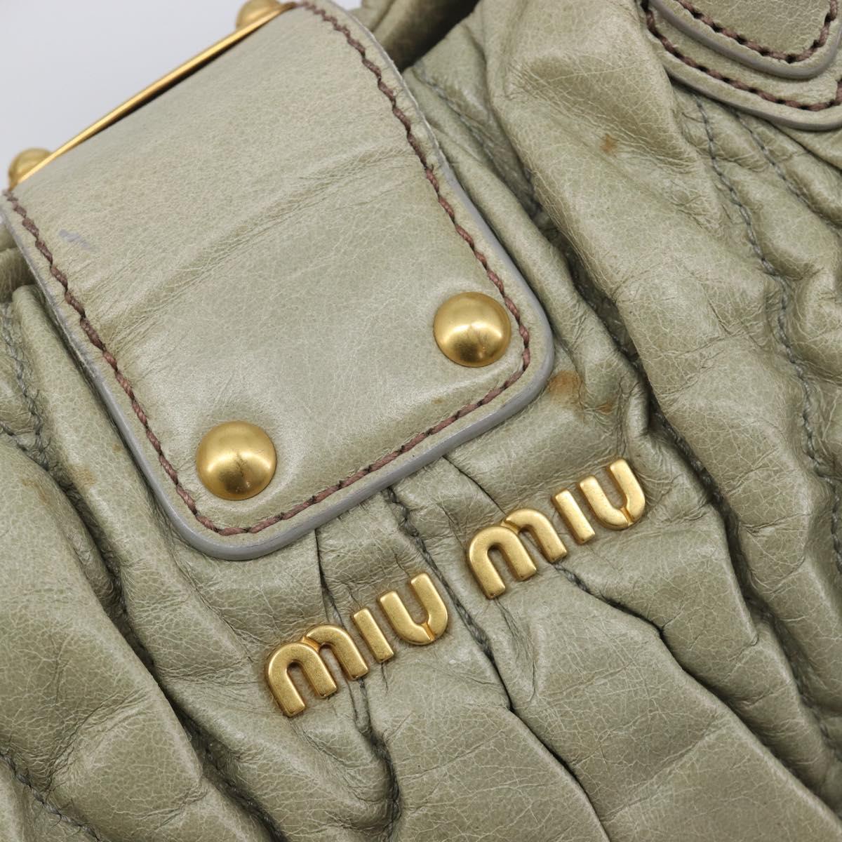 Miu Miu Matelasse Hand Bag Vitellolux 2way Beige Gold Auth 210290A