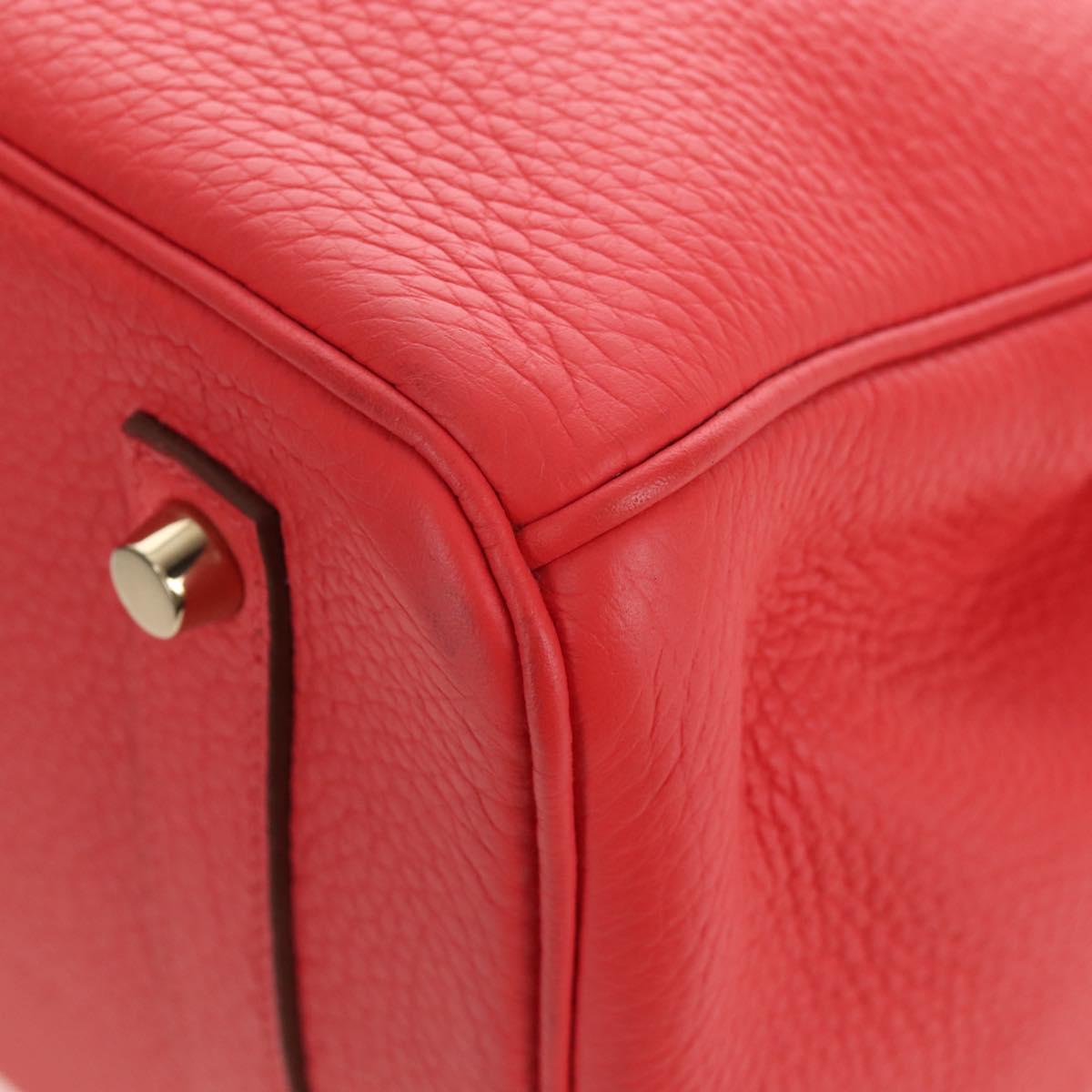 HERMES Birkin 35 Hand Bag Taurillon ClemenceLeather Red Gold Auth 210295SM