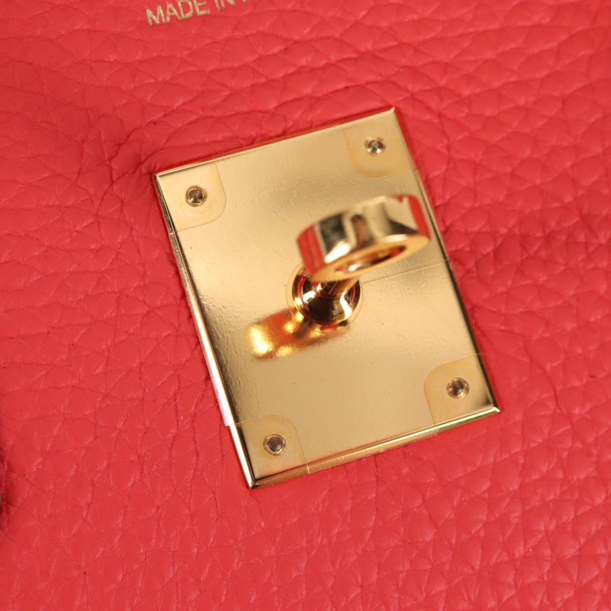 HERMES Birkin 35 Hand Bag Taurillon ClemenceLeather Red Gold Auth 210295SM