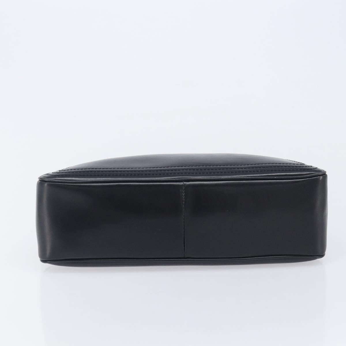 LOEWE Hand Bag Leather Black Auth 210296