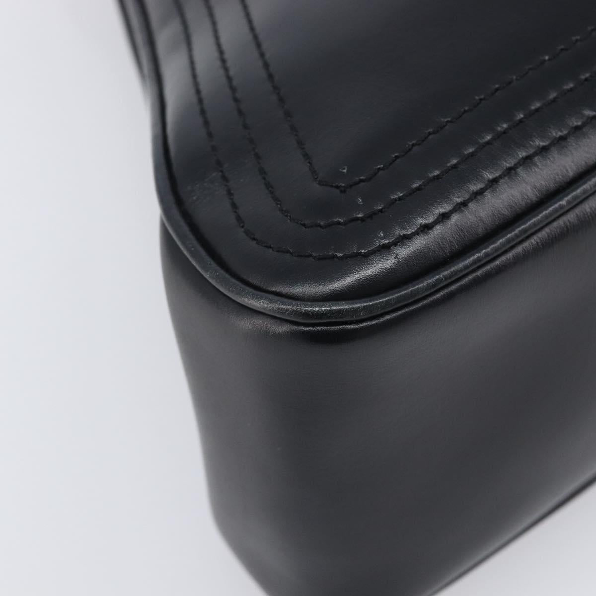 LOEWE Hand Bag Leather Black Auth 210296