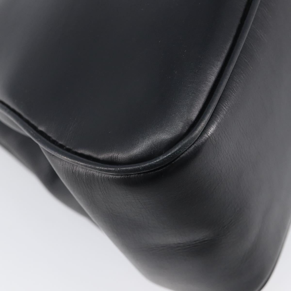 LOEWE Hand Bag Leather Black Auth 210296