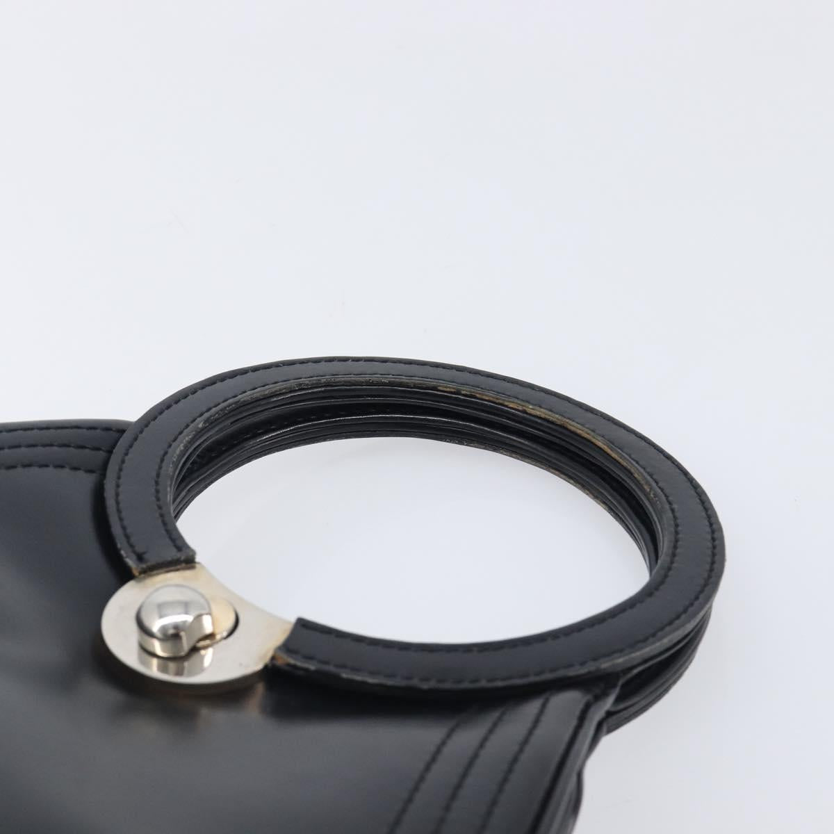 LOEWE Hand Bag Leather Black Auth 210296