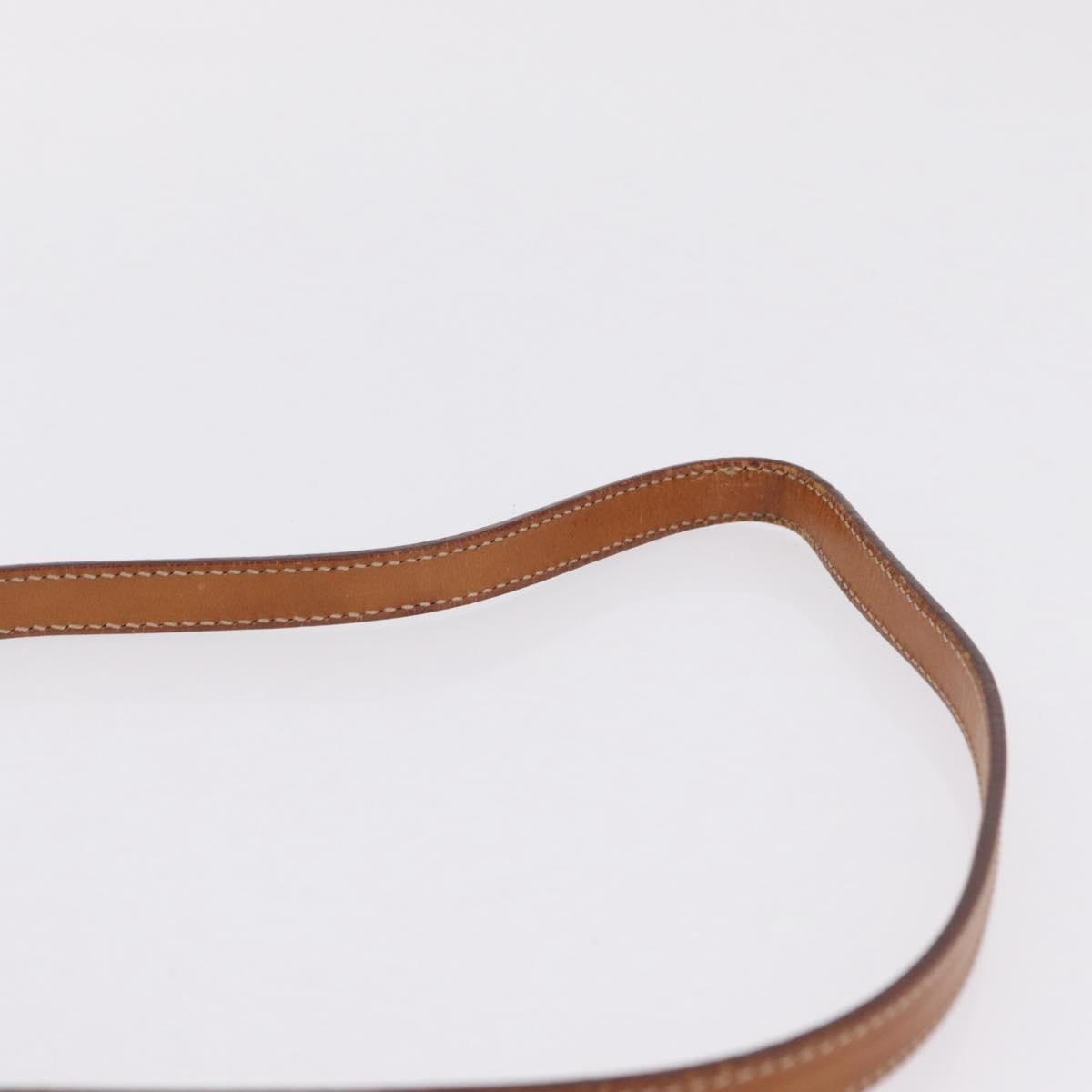 CELINE Macadam Canvas Circle Shoulder Bag PVC Leather Brown Gold Auth 210297