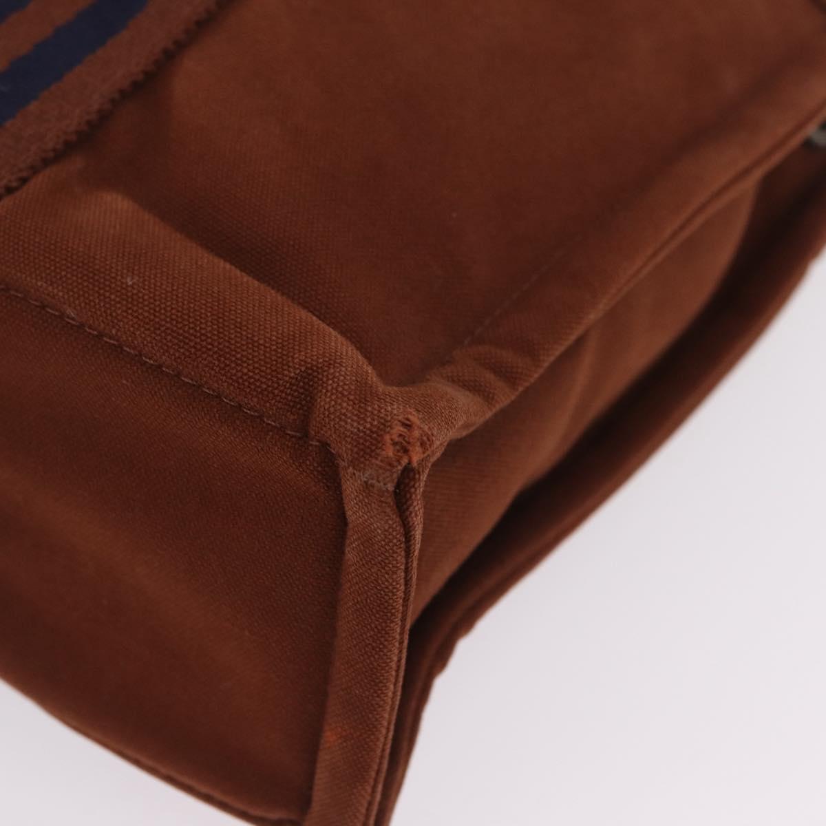 HERMES New Fourre Tout PM Hand Bag Canvas Brown Silver Auth 210299