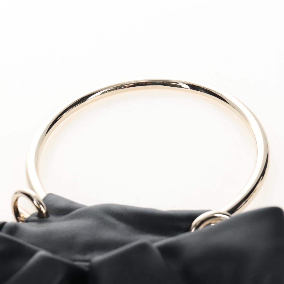 Chloe Chain Arlene Shoulder Bag Leather 2way Black Gold Auth 210301V