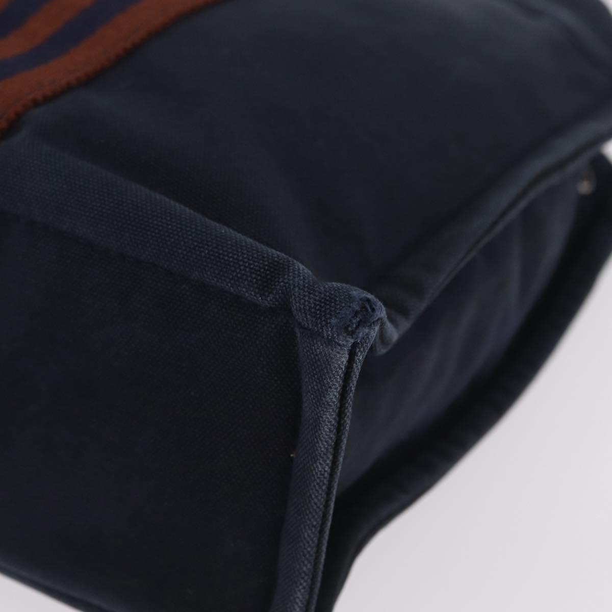 HERMES New Fourre Tout PM Hand Bag Canvas Navy Silver Auth 210303