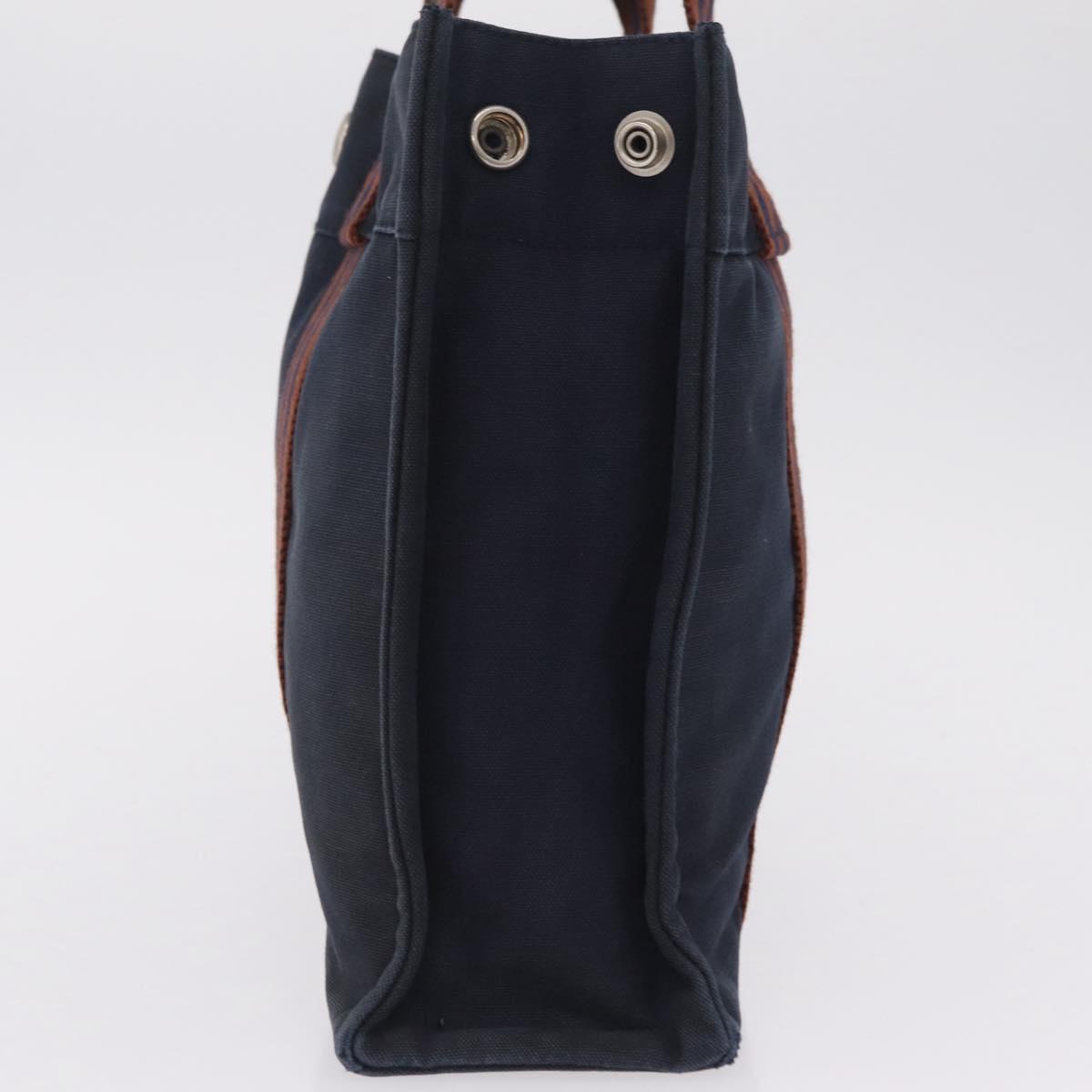 HERMES New Fourre Tout PM Hand Bag Canvas Navy Silver Auth 210303