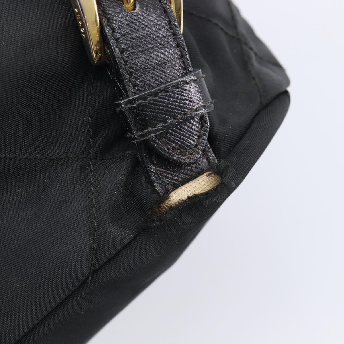 PRADA Backpack Nylon Black Gold Auth 210304