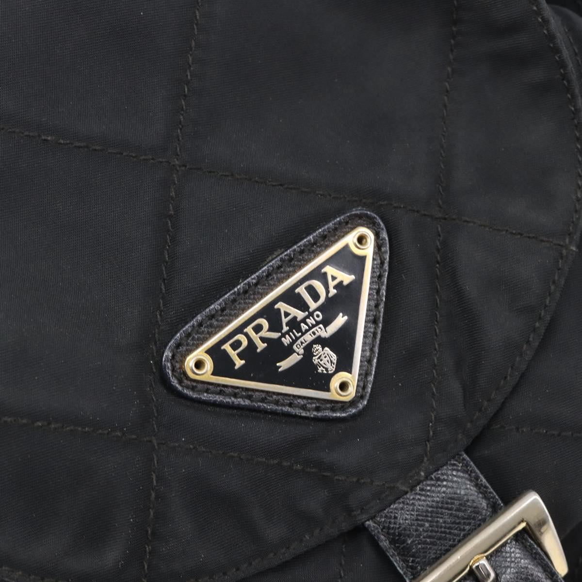 PRADA Backpack Nylon Black Gold Auth 210304