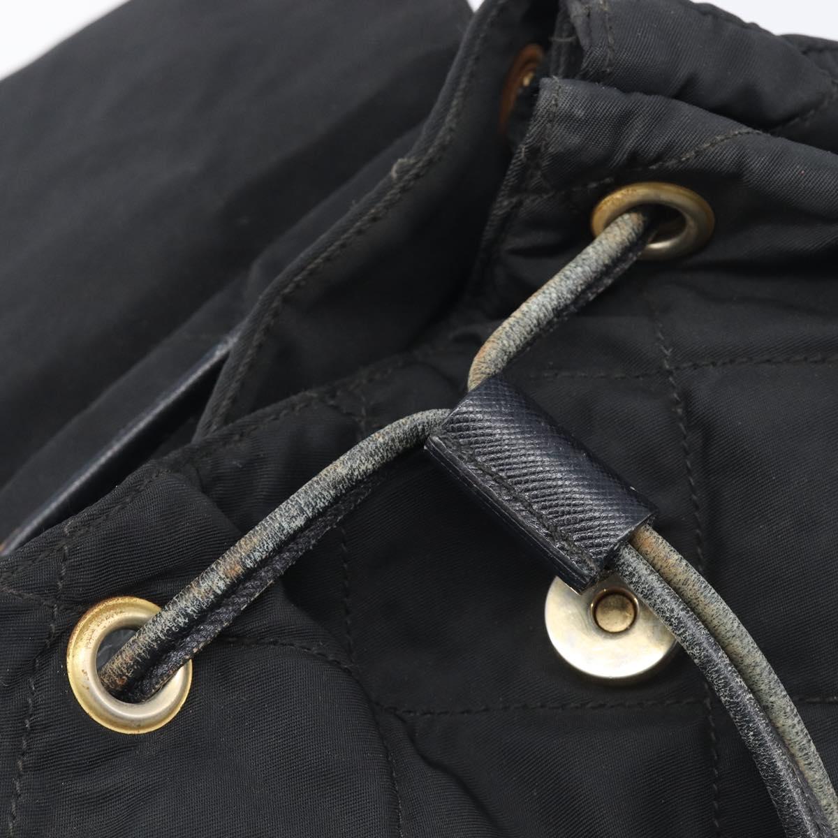 PRADA Backpack Nylon Black Gold Auth 210304