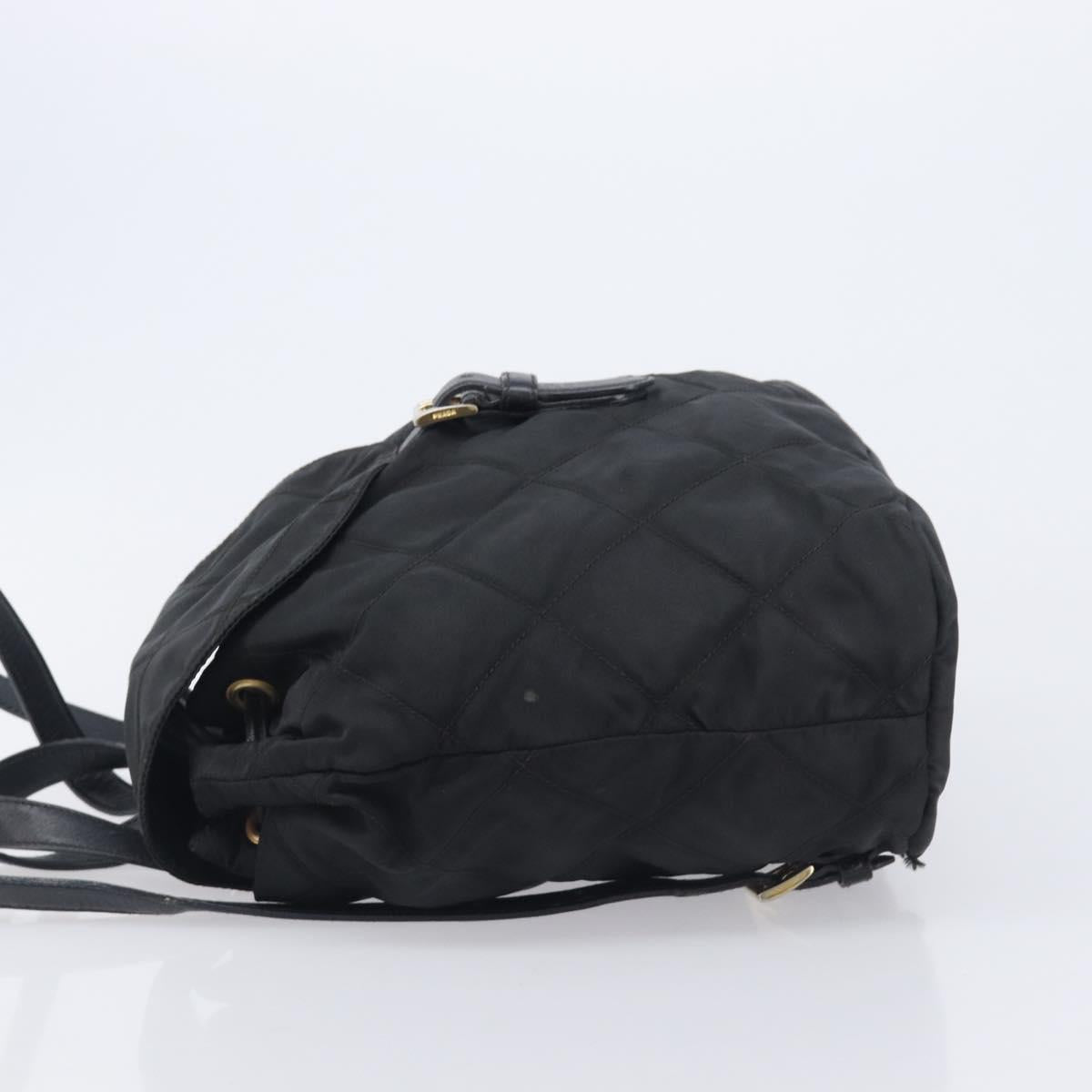 PRADA Backpack Nylon Black Gold Auth 210304
