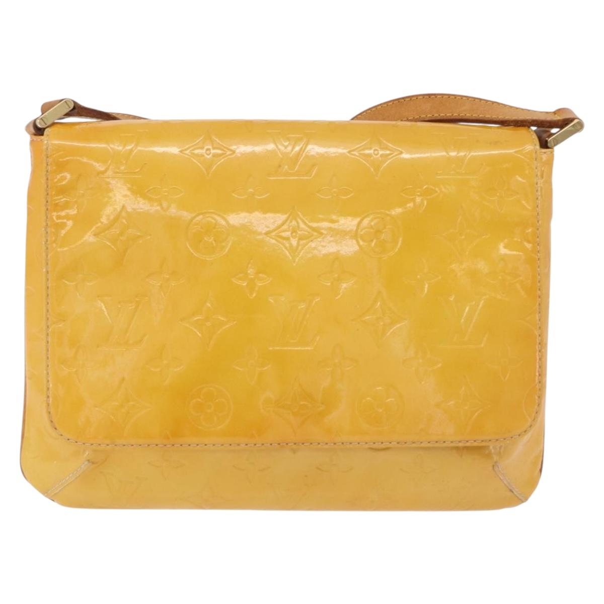 LOUIS VUITTON Monogram Vernis Thompson Street Bag Lime Yellow M91071 Auth 210311