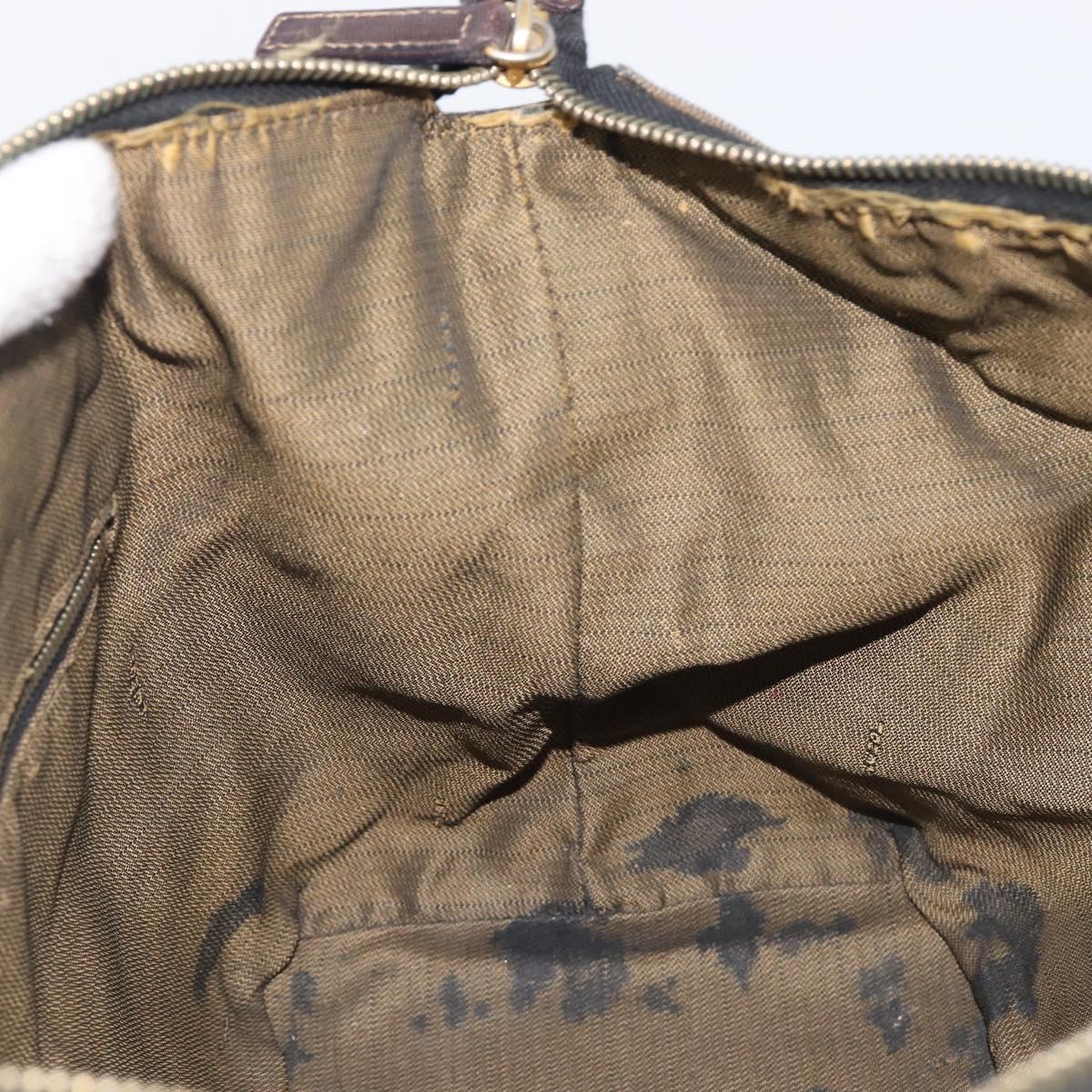 FENDI Zucca Canvas Vanity Hand Bag Black Brown Auth 210314
