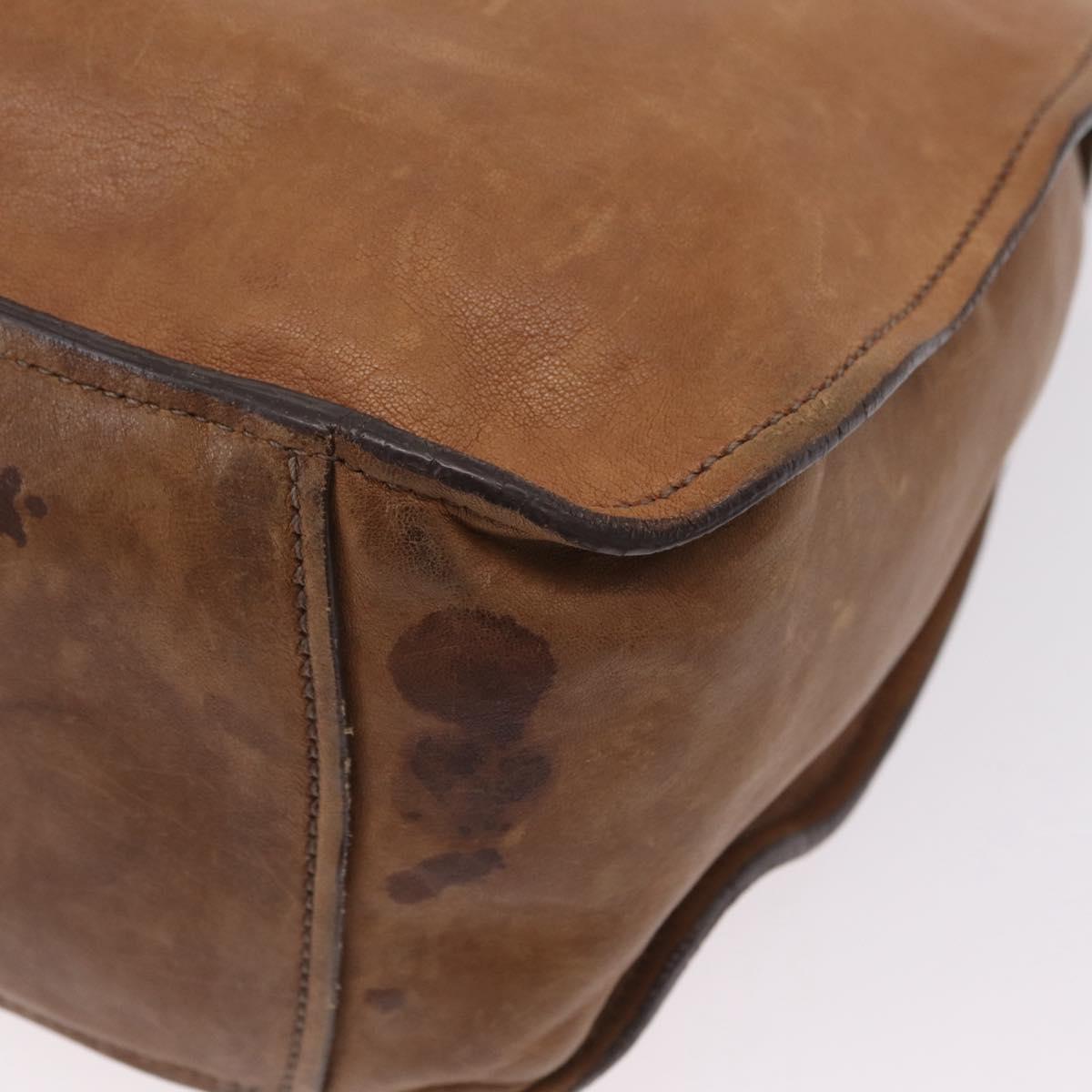 Miu Miu Hand Bag Leather Brown Gold Auth 210317