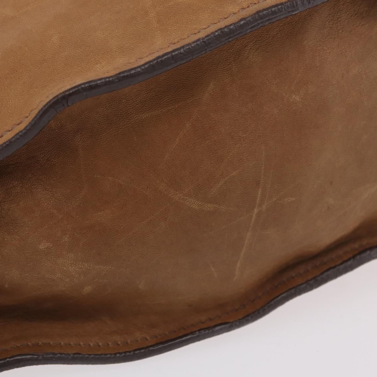 Miu Miu Hand Bag Leather Brown Gold Auth 210317