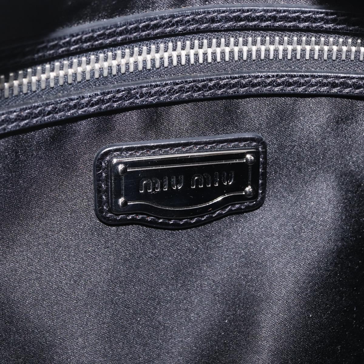 Miu Miu Shoulder Bag Leather Brown Silver Auth 210318A