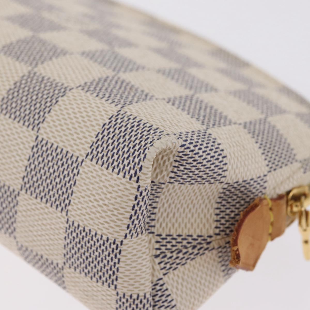 LOUIS VUITTON Damier Azur Pochette Cosmetic PM Pouch N60024 LV Auth 210332A