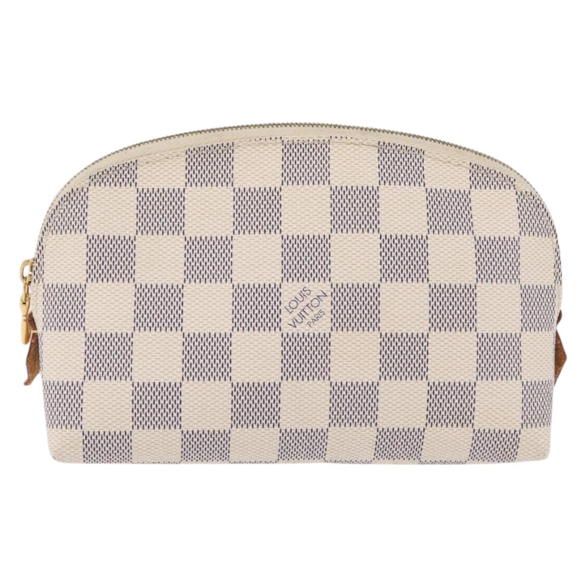 LOUIS VUITTON Damier Azur Pochette Cosmetic PM Pouch N60024 LV Auth 210332A